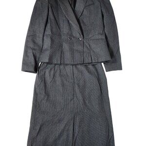Y2K HaberdasHer Womens Tailored Suit Career Power Pinstriped  US 7/8